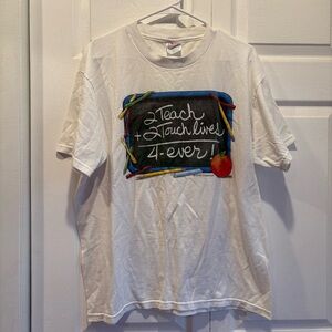 Vintage 1998 Teacher Short Sleeve Graphic T-shirt - Size Large